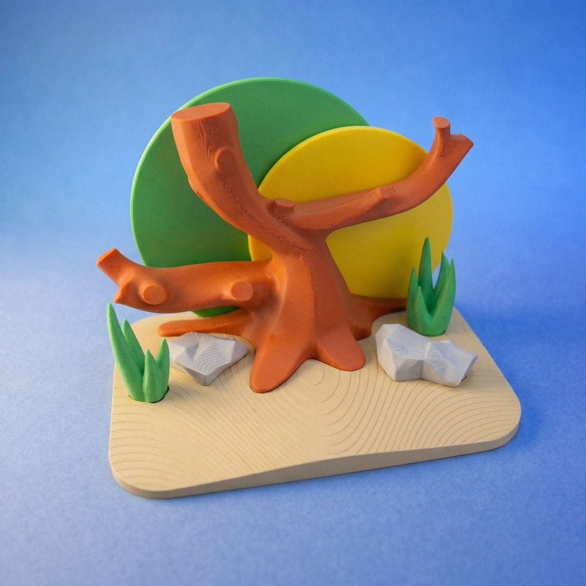 Tree Habitat Scene with twisty tree and rocky details