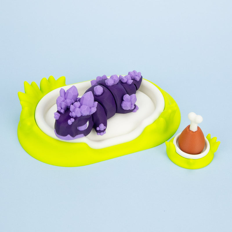 Chonk Dragon Grass Bed Set (with Bowl + Drumstick)