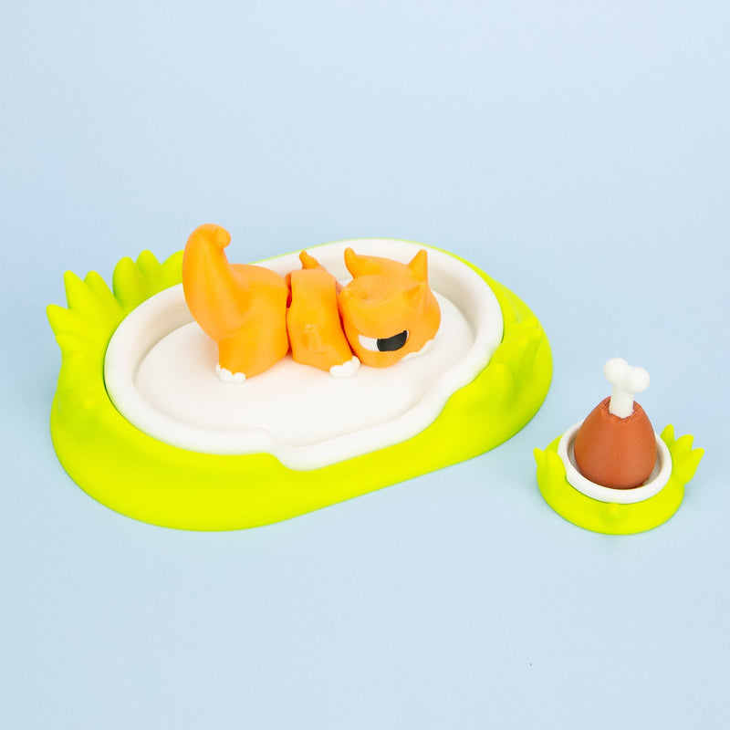 Chonk Dragon Grass Bed Set (with Bowl + Drumstick)