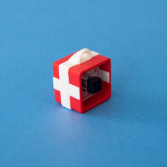 Red single gift box base with a clicky switch fitted inside