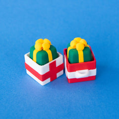 White and red single gift box bases with green present keycaps