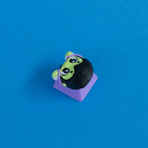 Fangy the vampire before dinner keycap three quarter view.