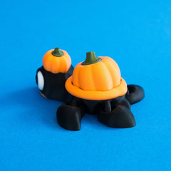Gourdon pumpkin turtle clicker front left view.