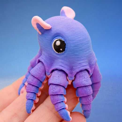 Close-up of the purple octopus fidget toy's articulated tentacles and gradient colouring