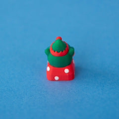 Back of Jingle the elf keycap, showing the hat bobble