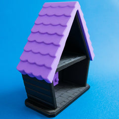 Mini haunted house display side view.