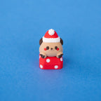 Nutmeg the Santa Puppy Keycap