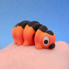 Otto the Caterpillar 3D-printed figurine, view 3.