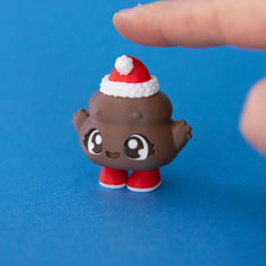 Poopie the Christmas Clicker released on a blue background