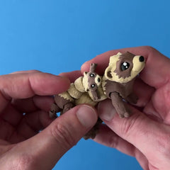 Bandit the Ferret 3D printed fidget wiggling in hand