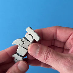 Bonko the Hammerhead Shark 3D printed fidget wiggling in hand