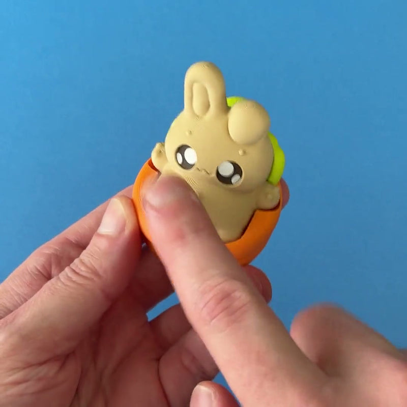 Bunny Boo Clicker 3D printed fidget wiggling in hand