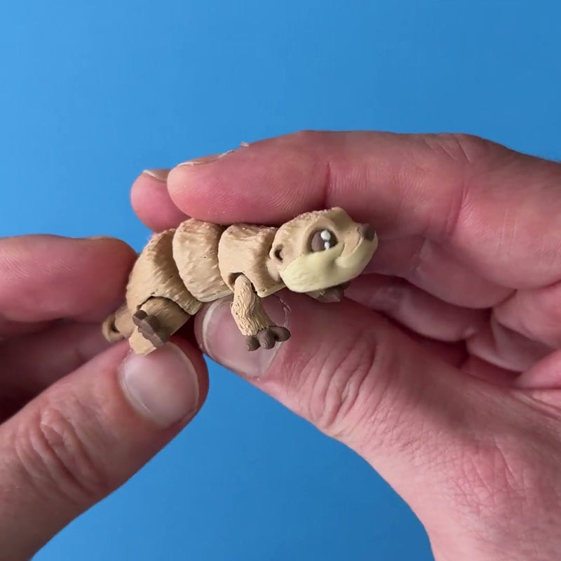 Eddy the River Otter 3D printed fidget wiggling in hand