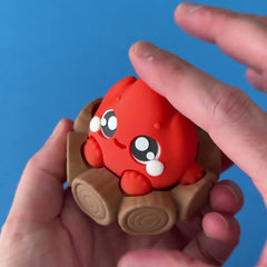 Flint the Fire Element Clicker 3D printed fidget wiggling in hand