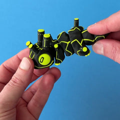 N185 the Biohazard Nibs Variant 3D printed fidget wiggling in hand