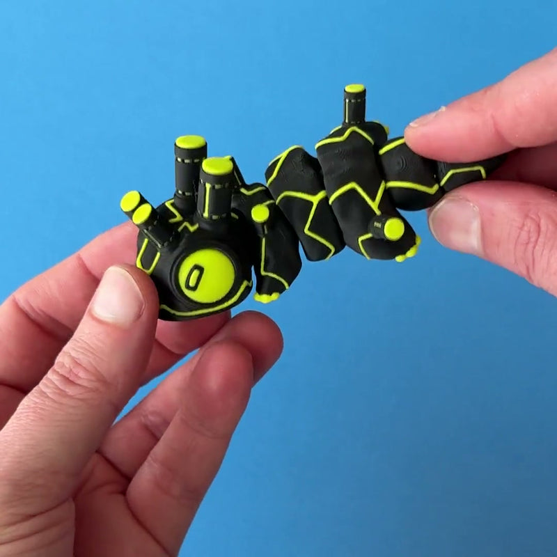 N185 the Biohazard Nibs Variant 3D printed fidget wiggling in hand
