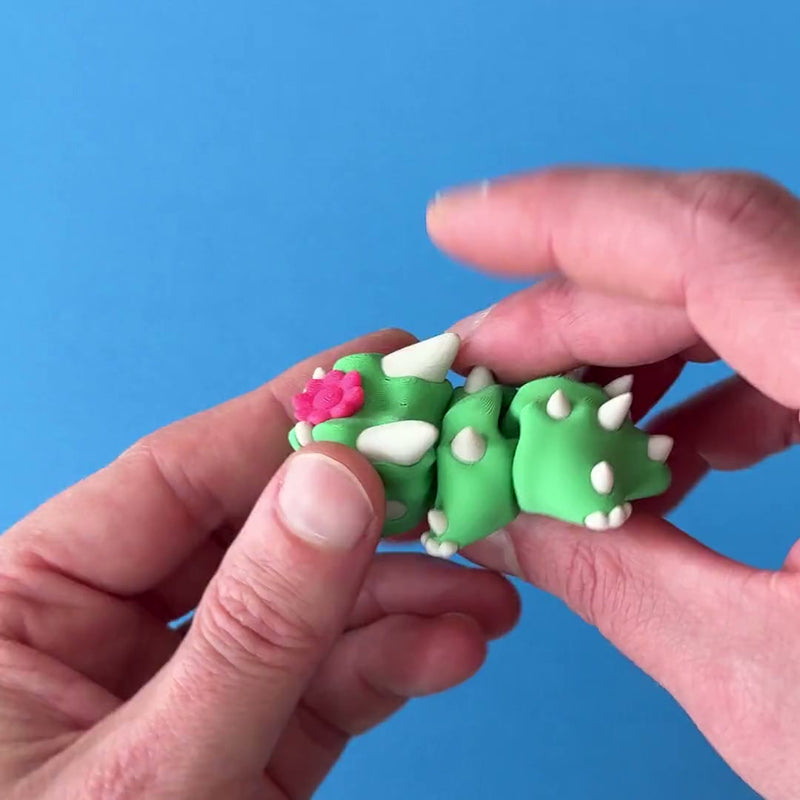 Snag the Cactus Babychonk 3D printed fidget wiggling in hand