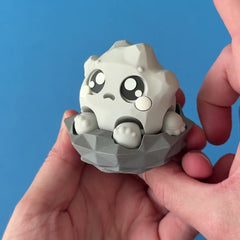 Slate the Stone Element Clicker 3D printed fidget wiggling in hand