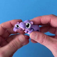 Hope the Hippopotamus 3D printed fidget wiggling in hand