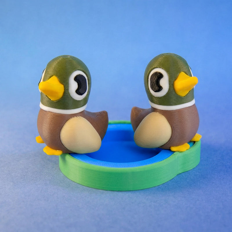 Quacky Jack the Birb with tiny pond accessory — full display scene