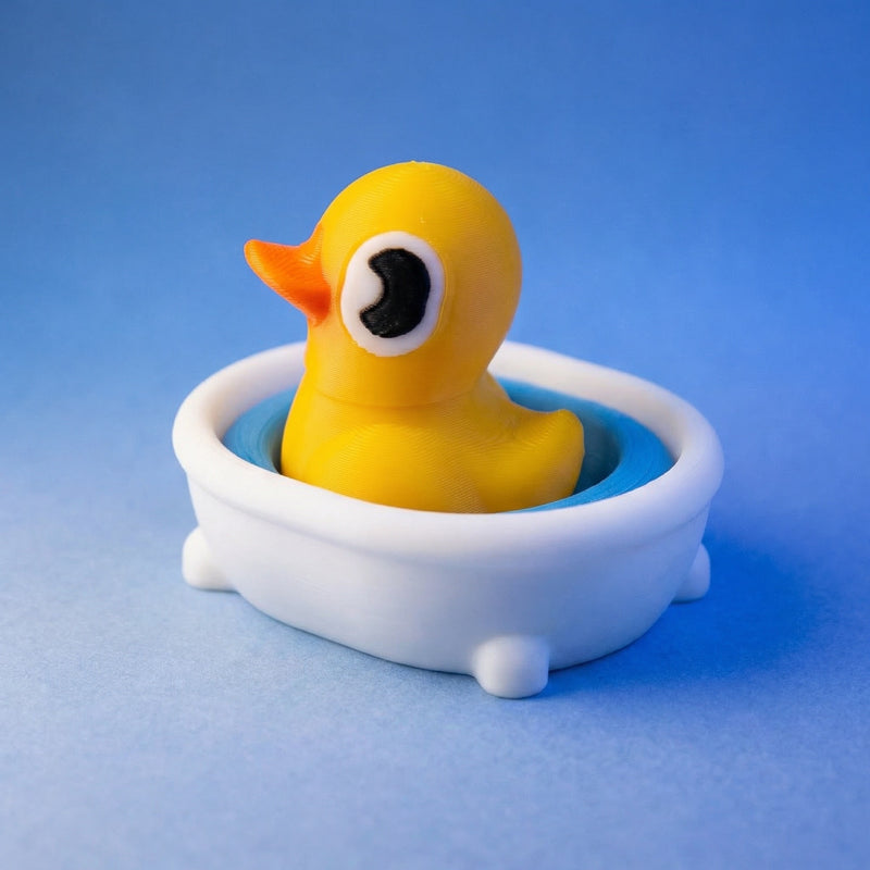 Rubba Dukky Birb with tiny bath tub — full bath-time display scene