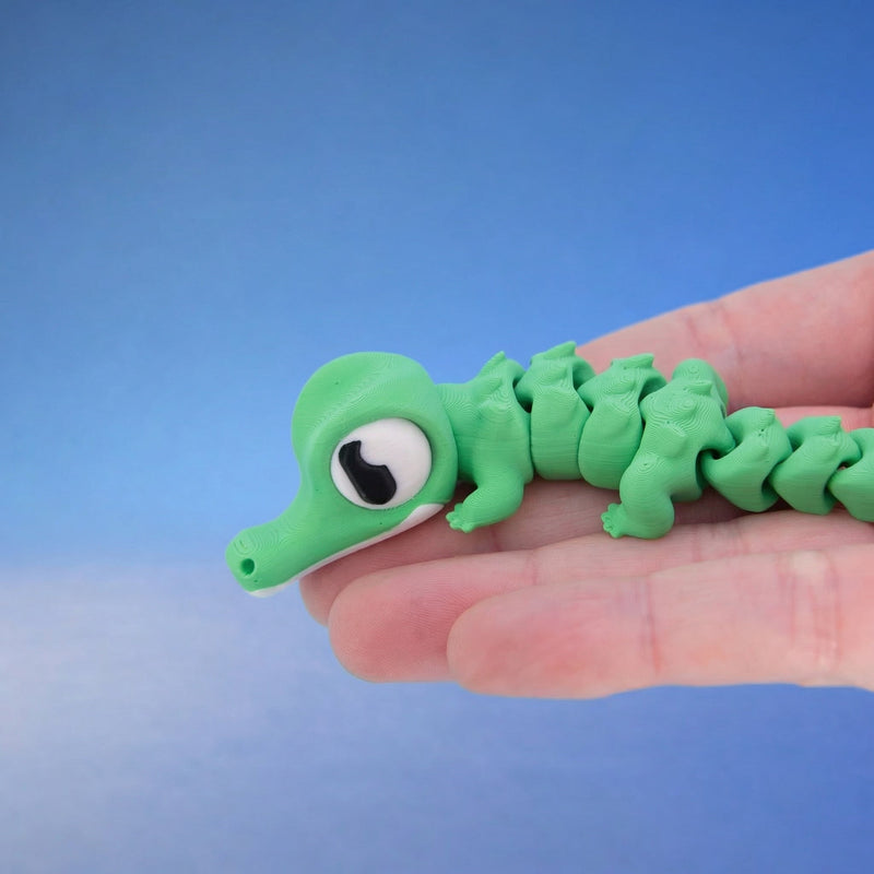 Snappo the Croc Hatchling 3D-printed figurine, view 3.