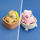The Lucky Bath Boo Clicker Duo bundle: Dumpling Boo Clicker and Piggy Boo Clicker, 3D-printed desk fidgets